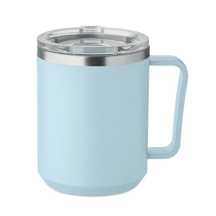 Mug recyclé double paroi 400 ml à personnaliser Cocoa bleu bébé